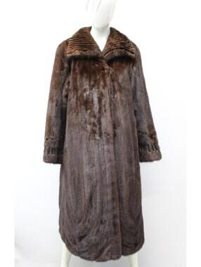 Excellent Canadian Mahogany Mink & Beaver Fur Coat Jacket Women Woman Size 6-8